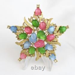 Vintage Crown Trifari Alfred Philippe Star Pastel Fruit Salad Brooch Pin
