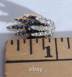 Vintage Crown Trifari Alfred Philippe Starflight Fireworks Sapphire