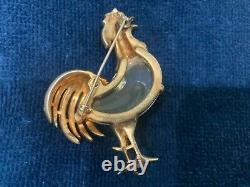 Vintage Crown Trifari Alfred Philippe Sterling Chanticleer Rooster Jelly Belly