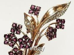Vintage Crown Trifari Alfred Philippe Sterling Purple RS Flower Fur Dress Clip