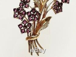 Vintage Crown Trifari Alfred Philippe Sterling Purple RS Flower Fur Dress Clip