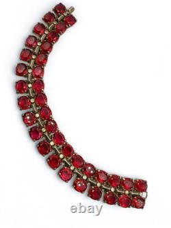 Vintage Crown Trifari Alfred Philippe Sterling Silver Bracelet Rhinestones 40's