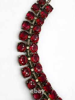 Vintage Crown Trifari Alfred Philippe Sterling Silver Bracelet Rhinestones 40's