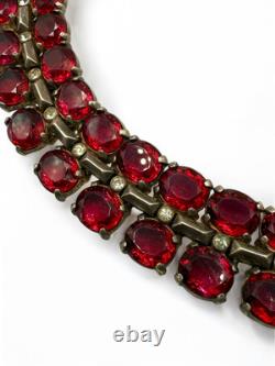 Vintage Crown Trifari Alfred Philippe Sterling Silver Bracelet Rhinestones 40's