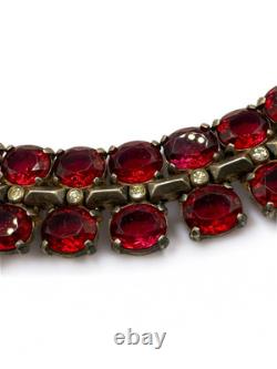 Vintage Crown Trifari Alfred Philippe Sterling Silver Bracelet Rhinestones 40's