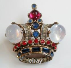 Vintage Crown Trifari Alfred Philippe Sterling Silver Jelly Belly Brooch
