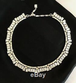 Vintage Crown Trifari Alfred Philippe Vanity Fair Baguette Rhinestone Necklace