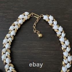 Vintage Crown Trifari Alfred Philippe White Lily Of Valley Necklace Bracelet Set
