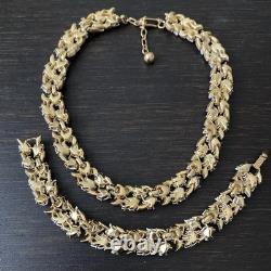 Vintage Crown Trifari Alfred Philippe White Lily Of Valley Necklace Bracelet Set