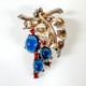 Vintage Crown Trifari Alfred Philippe sterling gilt silver gripoix fur clip 40s