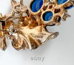 Vintage Crown Trifari Alfred Philippe sterling gilt silver gripoix fur clip 40s