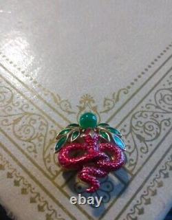 Vintage Crown Trifari Alfred Phillipe Garden Of Eden Enameled RARE Snake Brooch
