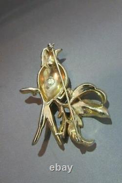 Vintage Crown Trifari Bird Pin Brooch Figural c. 1942 Alfred Philippe Pin