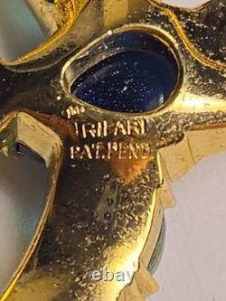 Vintage Crown Trifari Blue Jelly Belly Alfred Philippe Hummingbird Brooch