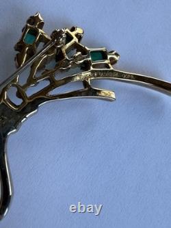 Vintage Crown Trifari Brooch Alfred Philippe 1950's Stamped Rhinestone Pin