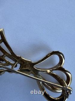 Vintage Crown Trifari Brooch Alfred Philippe 1950's Stamped Rhinestone Pin