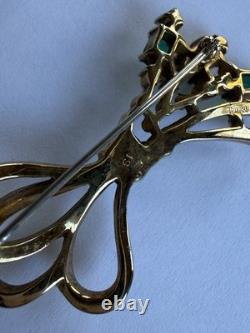 Vintage Crown Trifari Brooch Alfred Philippe 1950's Stamped Rhinestone Pin