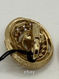 Vintage Crown Trifari Brooch Earrings Rhinestones Alfred Philippe Gold-toned New