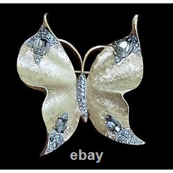 Vintage Crown Trifari Brooch Vintage Alfred Philippe Pin Butterfly Rhinestone