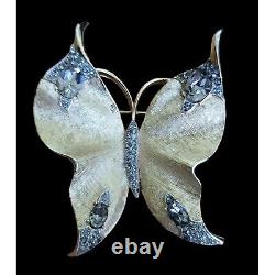 Vintage Crown Trifari Brooch Vintage Alfred Philippe Pin Butterfly Rhinestone