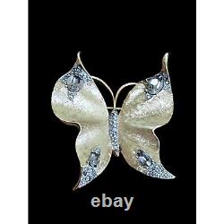 Vintage Crown Trifari Brooch Vintage Alfred Philippe Pin Butterfly Rhinestone