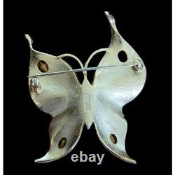 Vintage Crown Trifari Brooch Vintage Alfred Philippe Pin Butterfly Rhinestone