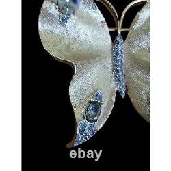 Vintage Crown Trifari Brooch Vintage Alfred Philippe Pin Butterfly Rhinestone
