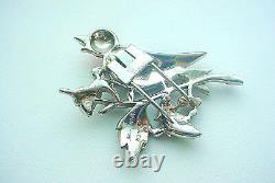 Vintage Crown Trifari Dress Clip1939 Alfred Philippe Enamel Crystal Bird