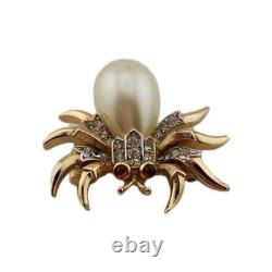Vintage Crown Trifari Fantasia Alfred Philippe Jelly Belky Faux Pearl Spider