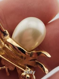 Vintage Crown Trifari Fantasia Alfred Philippe Jelly Belky Faux Pearl Spider