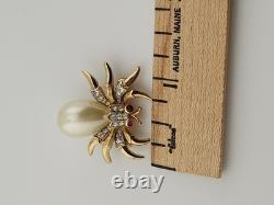 Vintage Crown Trifari Fantasia Alfred Philippe Jelly Belky Faux Pearl Spider