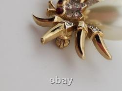 Vintage Crown Trifari Fantasia Alfred Philippe Jelly Belky Faux Pearl Spider