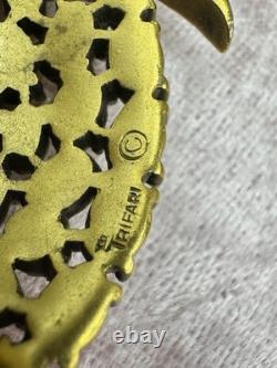 Vintage Crown Trifari Golden Diamanté Pineapple Hanging Fruit Alfred Philippe