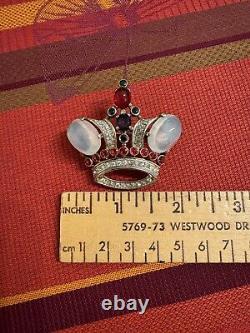 Vintage Crown Trifari Jelly Belly Coronation Crown Brooch 2 W Tag