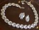 Vintage Crown Trifari Rhinestone Necklace & Earrings Set Cavalcade Collection