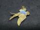 Vintage Crown Trifari (signed) Alfred Philippe Blue Jelly Belly Bird Brooch/Pin