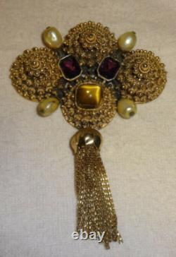 Vintage Custom Alfred Philippe Rhinestone Crown Trifari Brooch Pin Chunky Large