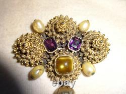 Vintage Custom Alfred Philippe Rhinestone Crown Trifari Brooch Pin Chunky Large