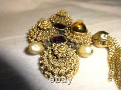 Vintage Custom Alfred Philippe Rhinestone Crown Trifari Brooch Pin Chunky Large
