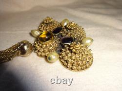 Vintage Custom Alfred Philippe Rhinestone Crown Trifari Brooch Pin Chunky Large