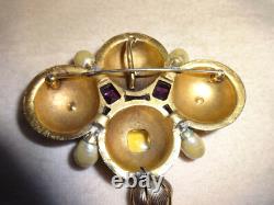 Vintage Custom Alfred Philippe Rhinestone Crown Trifari Brooch Pin Chunky Large