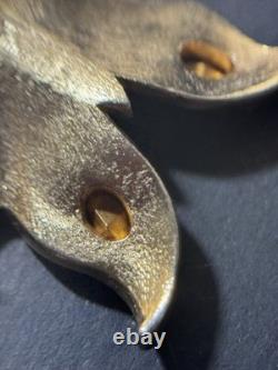 Vintage Gold Tone Crown Trifari Alfred Philippe Butterfly Rhinestone Brooch