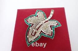 Vintage Green Jeweleaf Maple Leaf Brooch Alfred Philippe Crown Trifari
