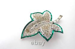 Vintage Green Jeweleaf Maple Leaf Brooch Alfred Philippe Crown Trifari
