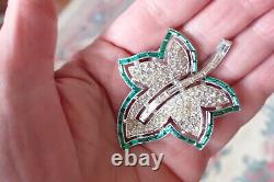 Vintage Green Jeweleaf Maple Leaf Brooch Alfred Philippe Crown Trifari