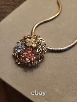 Vintage Pastel Floral Fragonard Trifari Alfred Philippe Brooch And Necklace