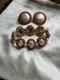 Vintage Pre-1955 Crown Trifari Coral Color Faux Pearl Bracelet & Earrings Set