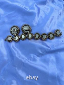 Vintage Pre-1955 Crown Trifari Coral Color Faux Pearl Bracelet & Earrings Set