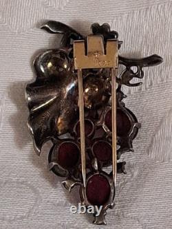 Vintage Rare 1955 Sterling Trifari By Alfred Philippe Grape Fur Clip Brooch