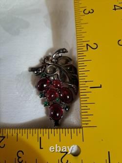 Vintage Rare 1955 Sterling Trifari By Alfred Philippe Grape Fur Clip Brooch